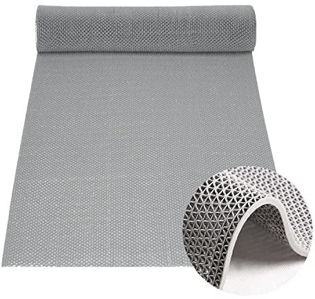 ybaymy Tapis d'extérieur antidérapant en caoutchouc robuste pour salle de bain, piscine, hôtel, cuisine - 3 x 0,9 m - Gris