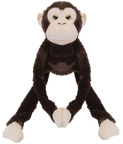 VFM - Affenhandpuppen -Plüsch 65 cm - Super Fun Fluffy Brown & Creme Stoff Ganzkörperpuppe - Weiches Dschungelspielzeug mit Klettverschluss und Füßen für Kinder und Erwachsene