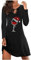 Sumuqi Weihnachtskleid Damen Elegant Langarm Minikleid Weihnachtskleider für Damen Frühlingskleid Damen Einfarbig Kleider Frauen Kleid Christmas Dresses Meine Bestellungen Anzeigen Schwarz 3XL