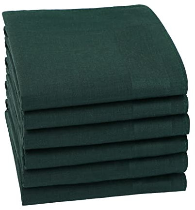 HOULIFE Herren Taschentücher - Stofftaschentücher Damen, Einfarbige Taschentücher Stoff aus Reiner 60S Baumwolle für Alltagsgebrauch Hochzeit, 40x40cm/16x16’’ (Dunkelgrün, 6 Stücke)