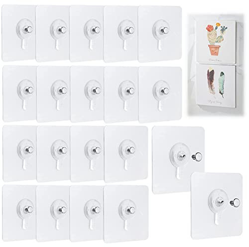 20 Stück Bilderhaken Selbstklebend, Transparent Klebehaken Bilderhaken Ohne Bohre, Bildaufhänger Selbstklebend für Bilder, Poster, Fotos, Dekorative Gemälde, Maximale Belastung 5 kg