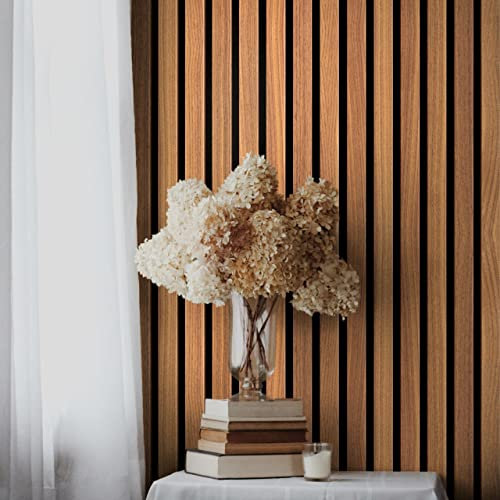 Muralo - 3D Tapete Holzoptik - Vliestapete - Fototapete 3d Effekt - Tapete für Wohnzimmer Schlafzimmer Wandtapete - Holz Imitation Muster Lamelle - Wandpaneelen Imitation [53 x 300 cm]