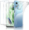 New&Teck Carcasa Funda para Xiaomi Redmi Note 12 5G (no para Note 12 4G) + 2 Vidrio Templado Protector de Pantalla, Funda de Silicona Transparente TPU Flexible, Bumper con Esquinas reforzadas