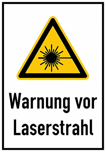 Daged Warnung vor Laserstrahl Aufkleber 23x16 cm Hinweiszeichen DIN EN ISO 7010 Sticker T-196