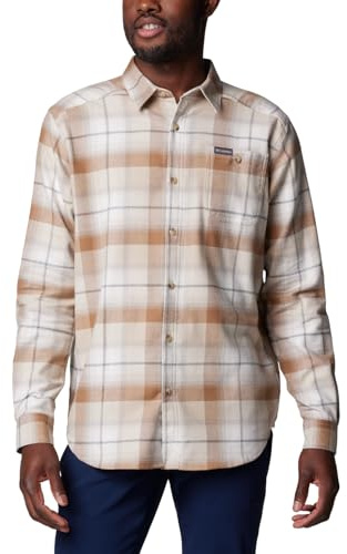 Columbia Herren Cornell Woods Flanellhemd mit Langen Ärmeln Langarmshirt, Dark Stone Classic Multi Tartan, L
