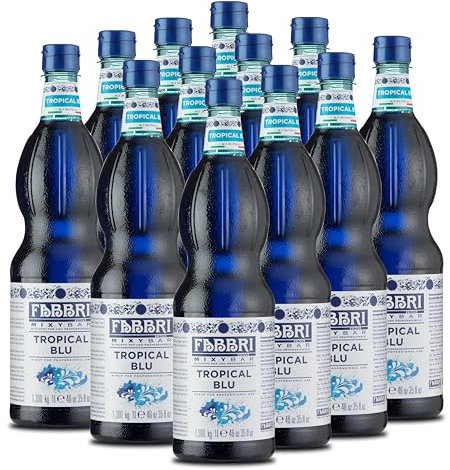 Food-United TROPICAL-BLU-SIRUP Mix 1L FLASCHE | FABBRI 1905 Mixybar | sciroppo blu tropicale | Note von Vanille Blutorangen & Bitter-Orangen | für Gin & Rum Likör Ocean Blu Spritz SBritz Prosecco (1)