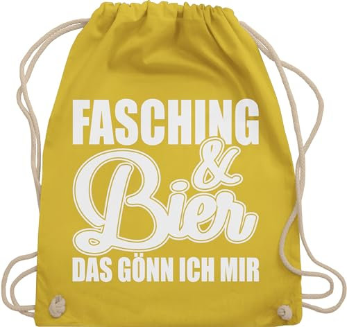 Shirtracer Turnbeutel Rucksack - Karneval & - Taschen - Fasching und Bier das gönn ich mir I - Unisize - Gelb - karnevalsbeutel faschings tasche karnevalstasche karnevals beutel wurfbeutel fassenacht