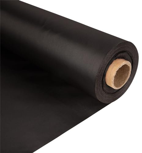 4 Oz Waterproof PU Polyurethane Canvas Fabric - 58 Inch Wide. Awning, Upholstery Material for Outdoor Furniture, Gazebo Covers, Shed Roofing (Black,1 Metre)