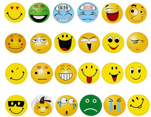 Unpoten Smiley Magnete 120 StüCk Dekorative Magnete Bunte Smiley Magnete ø 30mm Magnete Smiley Starke Haftende Flach-Magnete KüHlschrank Magnete Belohnungs-Magnete Kinder Lehrer ZubehöR, HLP01036