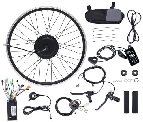 Begoniape 27.5 E-Bike Umbausatz Elektrofahrrad Vorderrad Conversion Kit mit LCD Display und Pedalsensor Electric Bicycle Hub Motor Umbausatz für 27.5 Zoll Fahrräder Reifen 36V 500W