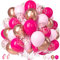 Unisun Palloncini Rosa, 50Pezzi Rosa Rossa Rosa Pastello Oro rosa Metallizzato Confetti Palloncino Ragazza Donne Compleanno Anniversario Matrimonio Mascherata Fidanzamento Principessa Addio Nubilato