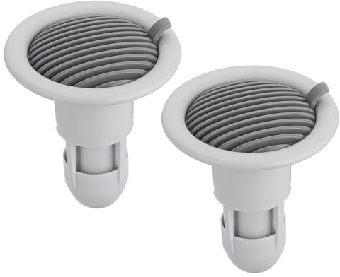sourcing map Shower Floor Drain Backflow Preventer, Valve Sewer Anti-Odor Core Insert Drain Plug Hair Catcher for Kitchen Bathroom Balcony, Grey 2 Pcs