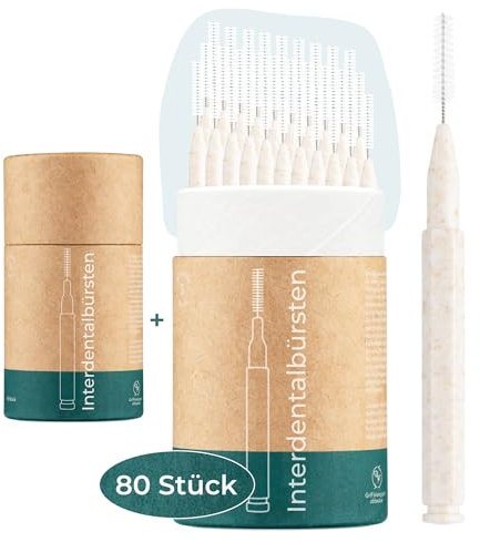 VIGOROUS® 80 Stk. Vorteilspack nachhaltige Interdentalbürsten - ISO 1, 0,4 mm - Zahnzwischenraumbürsten für gründliche Zahnreinigung Zwischenräume - Dentalbürsten - praktische Zwischenraum Zahnbürsten