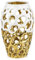 Oairse White and Gold Vases for Centerpieces, Openwork Ceramic Flower Vase 8.7 Hollowed Decorative Pampas Grass Vase Gold Table Decor for Home Living Room Dinner Room Bedroom Office Wedding