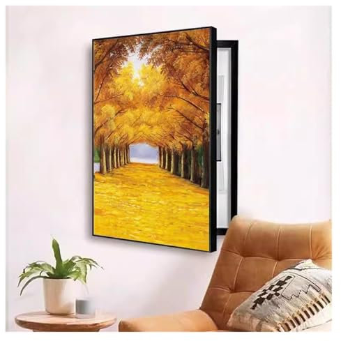 AFGZQ Cache Tableau Electrique Decoratif Images for l'art Mural Cache Compteur Electrique Poinçon Gratuit Photo Personnalisée(Black,50x70cm)