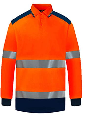 Caxndycing Warnschutz Herren T-Shirt Langarm Warnschutzshirt Warnshirt Arbeitskleidung Baustelle Warn Shirt Reflektierend Warnweste Atmungsaktiv Leicht Langarmshirt