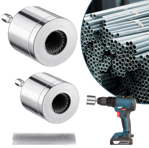 2PCS Nettoyeur De Tuyaux En Cuivre Métallique,brosse de nettoyage de tuyaux en métal,pipe cleaning tool for drill,pipe cleaners plumbing (15mm+22mm)