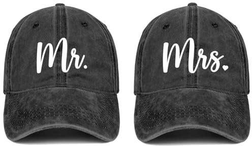 Mr and Mrs Hut, Brautparty, Geschenke für die Braut, Schwarz Paar-Klassiker, Einheitsgröße