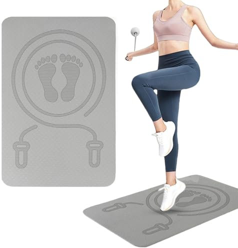 Tapis de corde à sauter, tapis de protection de sol de fitness, tapis d'exercice silencieux, tapis de fitness absorbant les chocs, équipement d'entraînement antidérapant, 40 x 60 cm/épaisseur 0,6 cm