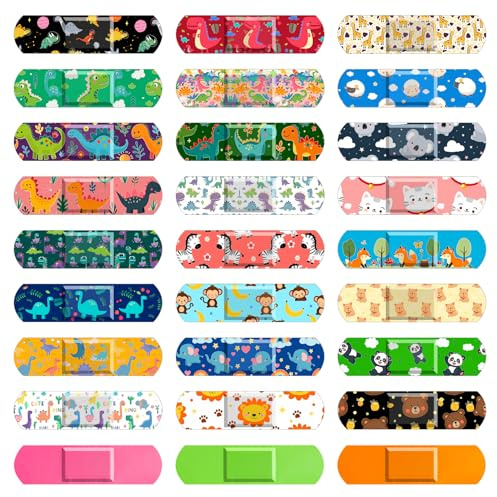 330Pcs Kids Cartoon Bandages, 27 Styles Adhesive Cartoon Patterns, Adhesive Flexible Colorful Bandages, Cute Cartoon for Boys and Girls, Waterproof Breathable Protect Scrapes