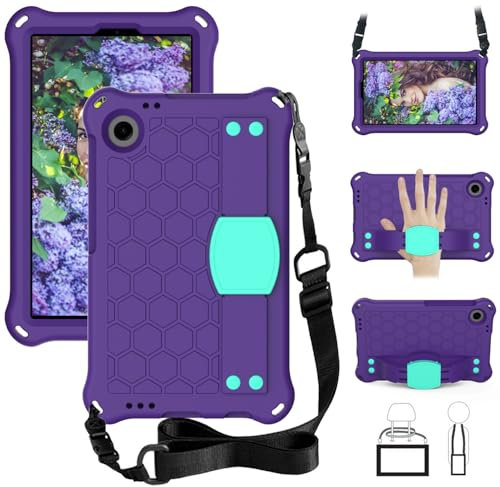 Viajes con Tableta Funda Compatible con la Tableta Alcatel Joy Tab 2 2020 (9032Z) for niños, Resistente, Ligera, de EVA, a Prueba de Golpes, con asa Protectora, Soporte y disipación de Calor en Forma