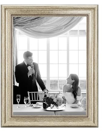 CABBEL Bilderrahmen 30x40 cm Silber – Barock Vintage Rahmen im Antik Look für Poster, Fotos & Urkunden – Mit bruchsicherem Acrylglas – Dekorativ & Elegant – Perfekt für Wohnzimmer, Büro oder Galerie