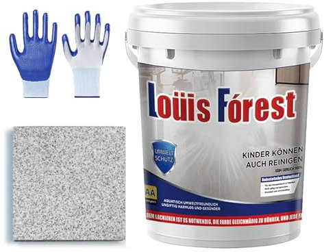 Pintura epoxi de color arena para pisos, pintura epoxi Louis Forest, revestimiento autonivelante de arena de color epoxi, adecuada para uso en interiores y exteriores (gris, 0.5 litros)