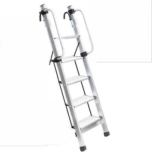 SAYEYBU Scala Alluminio Letto Castello con Corrimano Regolabili, Pedali Pieghevoli, Gradini Larghi Antiscivolo, capacità 150 kg, Scala Pieghevole per Soppalco, Camper, Dormitorio,5 Steps
