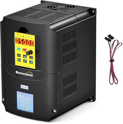 Bonvoisin Variateur De Fréquence VFD, 380v 7.5kw, Entrée Triphasée | 10 HP, Régulateur De Vitesse, Pour Moteur De Broche CNC Et Moteurs Industriels, Câble De Commande De 100 Cm Inclus