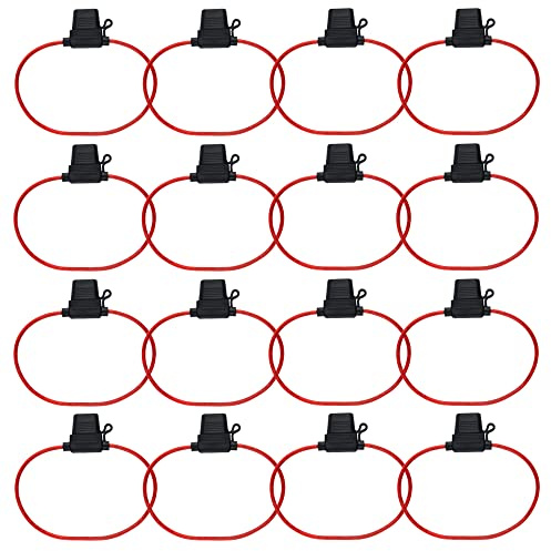 WMYCONGCONG 20 PCS Inline Fuse Holder 12V, 14 Gauge Automotive ATC/ATO Standard Fuse Holders with Waterproof Cover for Car Boat Truck Auto Use (Standard Size)