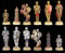 Schachfiguren Set - Ritter Gold- und silberfarben - Schach Figuren Mittelalter