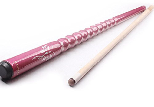 Ommda Taco de billar de dos piezas de madera noble de arce, hecho a mano, 58 pulgadas, 19 onzas, casquillo de 13 mm, mujer, rosa (b)