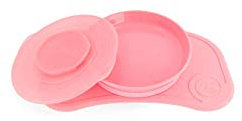 TWISTSHAKE Click-Mat Mini Trébol con Ventosa de Silicona para Bebés | 31 x 17 cm | Sin BPA, Pastel Pink, Rosa