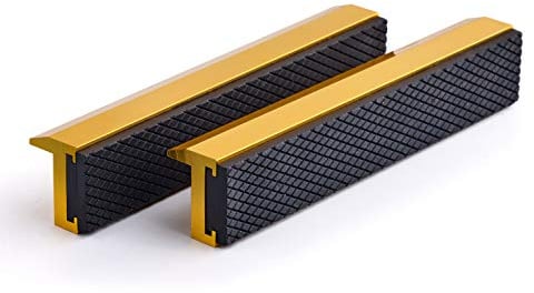 TRISENSE 6 Vise Jaws, Universal Soft Vice Jaws Pads Covers with Strong Magnetic, Multi-Purpose Protector for Any Metal Vice, 1 Pair, Golden