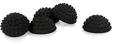 AFH Webshop 6 x Therapie Balance Igel MINI sehr fest in trendigen Blautönen | Durchmesser: 9 cm | Gymnastik Igel | Igelball | Kleiner Balance Igel, ideal für Kinder (6 x schwarz)
