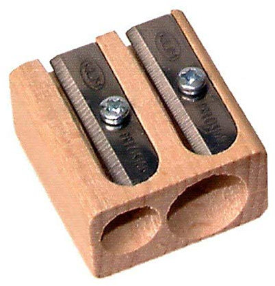 KUM 107.02.01 Holz 2-Loch Stahl Klinge Anspitzer, Farben variieren 2 Packung