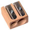 KUM 107.02.01 Holz 2-Loch Stahl Klinge Anspitzer, Farben variieren 2 Packung