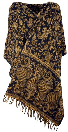 GURU SHOP Weicher Pashmina Schal/Stola mit Paisley Muster - Braun, Herren/Damen, Synthetisch