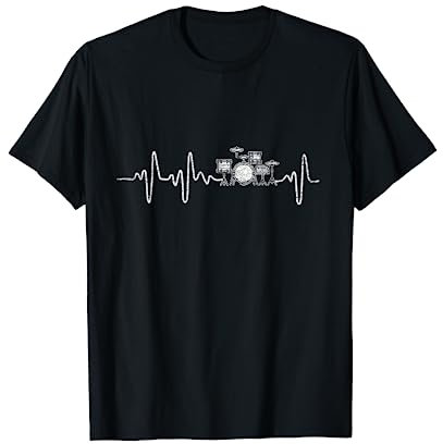 Herzschlag EKG Schlagzeug T-Shirt für Schlagzeuger Geschenk T-Shirt