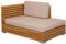 Teako Design Outdoor Ecksofa Picardie Ottomane Links aus Teak Wetterfest unbehandeltes Massivholz Teakholz Gartensofa