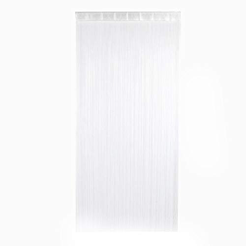 Fdit Garn Vorhang elegant Trennvorhang Wohnzimmer dekorative Vorhang Tür String Vorhang Flat Silver Ribbon Faden Vorhang MEHRWEG VERPACKUNG socialme-eu(Weiß)