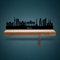 Schlüsselleiste Holz mit Skyline Berlin - Geschenk für Stadtverliebte - Stabiles & Massives Schlüsselbrett aus Eichenholz Moderner Schlüsselhalter für die Wand - 100% Made in Germany - Größe 25 cm