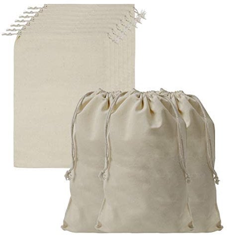 Lot de 10 sacs en mousseline de coton biologique 20x30cm