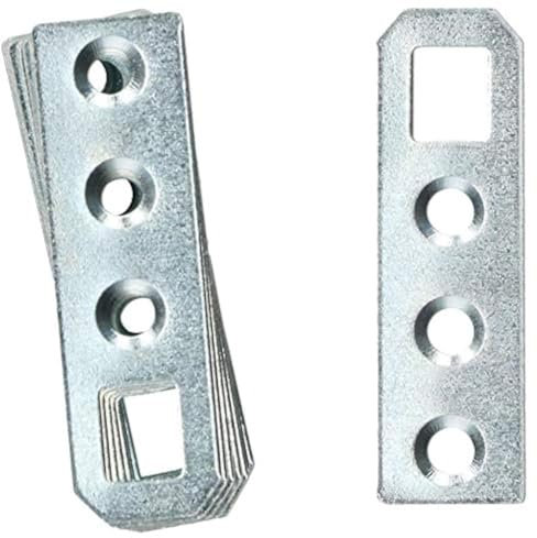KOTARBAU Schrankaufhänger 50 x 15 x 1,0 mm Ver.Formen Schrankaufhängung Möbelaufhänger Bettbeschlag Verzinkt Möbelaufhängung Silber Flachverbinder (25)