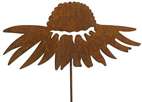 Bornhöft Gartenstecker Blume Metall Rost Gartendeko Edelrost Sonnenhut 66cm (Sonnenhut Blühend Groß)