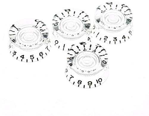 Dopro 4pcs USA(Imperial) LP Guitar Speed Dial Knobs 24 Fine Splines Control Knobs for USA Les Paul/CTS Pots Clear