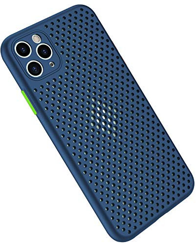 Rdyi6ba8 Cover per iPhone 11 Pro Max, Fotocamera Protezione Completa Ultra Leggero Morbido Silicone TPU Traspirante Mesh Design Protettiva Case per iPhone 11 Pro Max - Blu Navy
