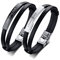 Personalisierte Paar Armbänder, Unisex Inspirierender Schmuck Doppelte Schichten PU Leder Armband Sein und Ihr Abstand Matching Set für Weihnachten Jubiläum Hochzeit Geburtstag Valentinstag