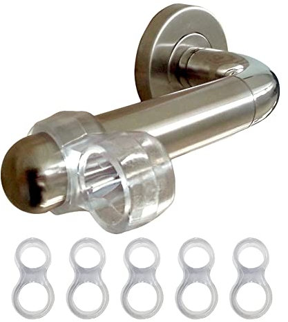 5 Pieces Door Handle Stopper - Stops Bump - Bumper Wall Guard - Protector Small Clear - Rubber - Transparent Colour Silicone for Bathroom, Bedroom, Office, Kitchen, Toilet, Living Room