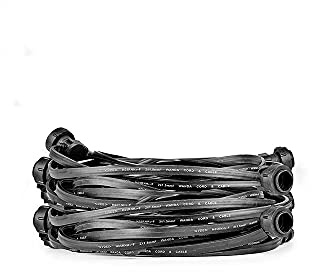 NCC-Licht Illu Lichterkette Komplettset 10m mit 10 E27 Fassungen schwarz LED Filament Birne 1W fast 15W klar 120lm 2700K